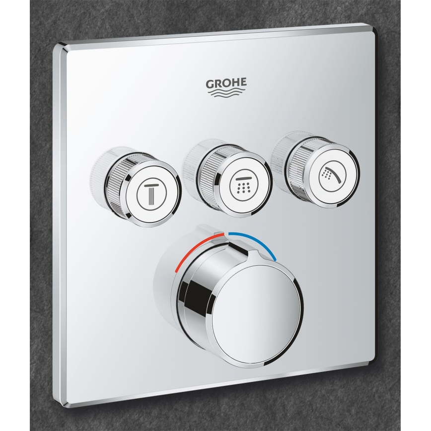 GROHE 29149000 - Enjoliveur pour mitigeur encastré SMARTCONTROL 158 × 158 mm chromé