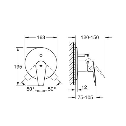 GROHE 29190001 - Mitigeur de baignoire BAUEDGE DN 15 chromé brillant