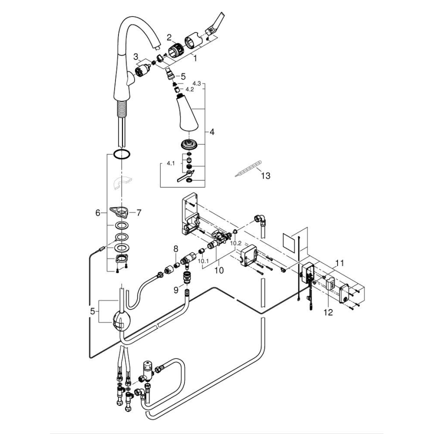 GROHE 30219002 - Mitigeur d'évier électronique ZEDRA TOUCH chromé brillant