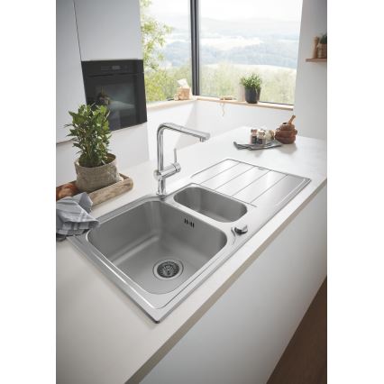 GROHE 30274000 - Mitigeur pour évier à bec en L, finition chrome brillant