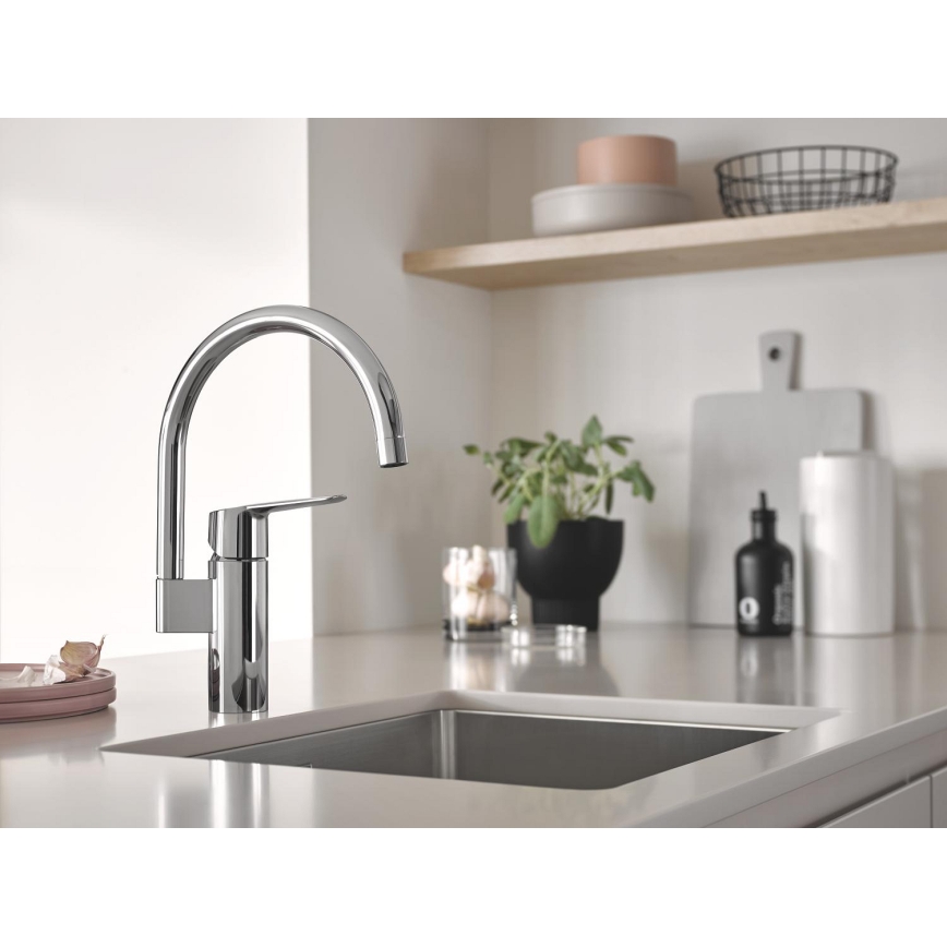 GROHE 30469000 - Mitigeur d'évier START, bec haut, chrome brillant