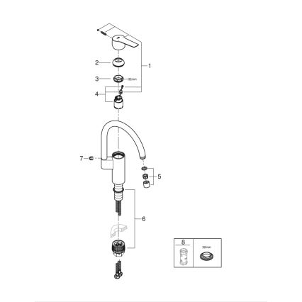 GROHE 304692430 - Mitigeur d'évier START 339 mm noir
