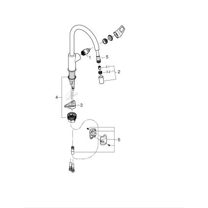 GROHE 30556000 - Mitigeur d'évier START LOOP 357 mm, chromé brillant