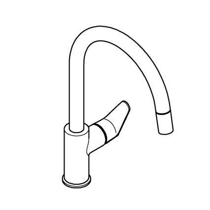 GROHE 30562000 - Mitigeur d'évier START CURVE 357 mm chrome brillant