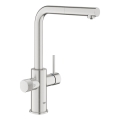 GROHE 30590DC0 - Mitigeur de cuisine avec douchette extractible BLUE PURE en acier inoxydable