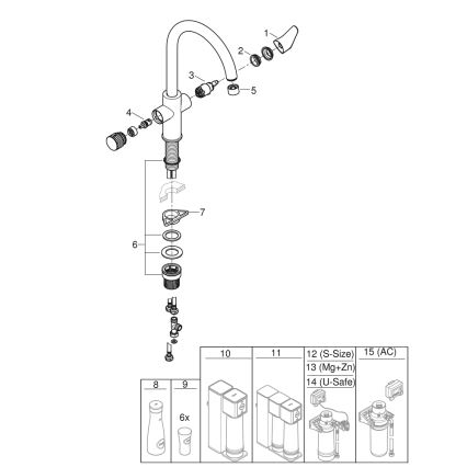 GROHE 30592000 - Mitigeur d'évier BLUE PURE StartCurve 411 mm chromé brillant