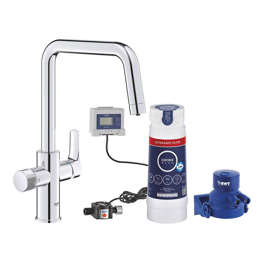 GROHE 30594000 - Mitigeur d'évier BLUE PURE Start avec fonction de filtration Ultrasafe, chromé