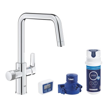 GROHE 30596000 - Mitigeur d'évier BLUE PURE avec fonction de filtration, chrome brillant