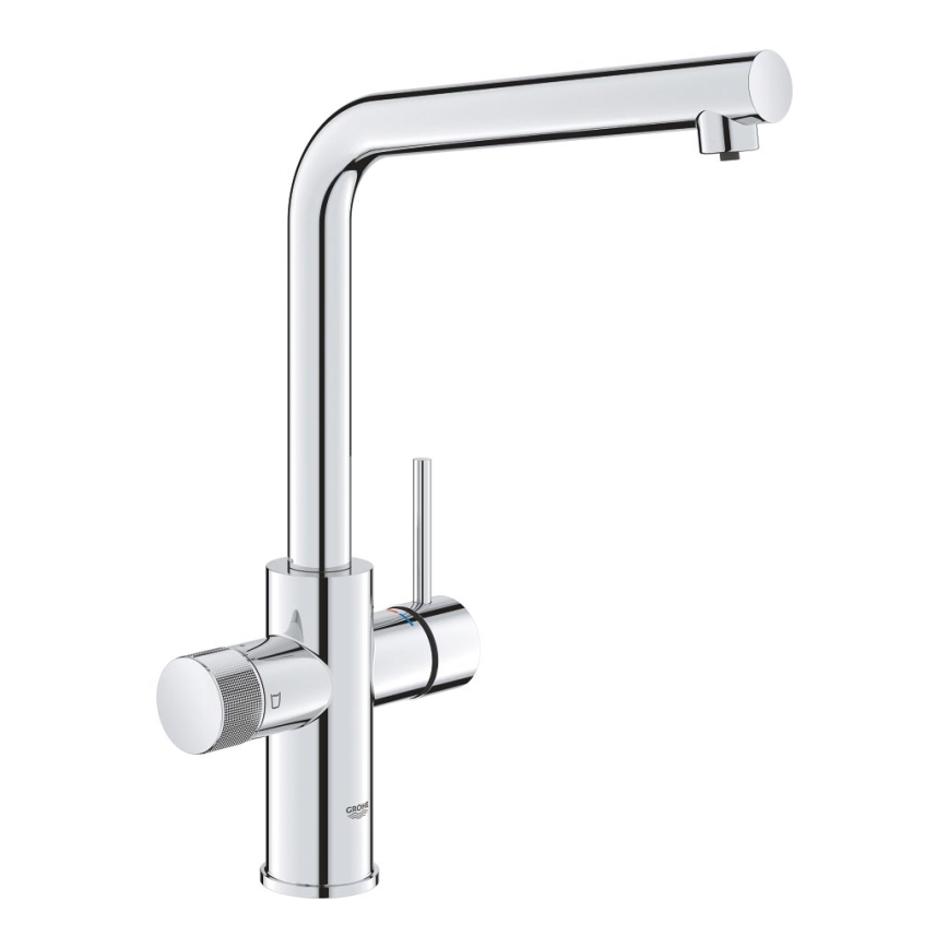 GROHE 30600000 - Mitigeur d'évier BLUE PURE, bec en L chromé brillant