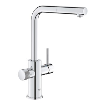 GROHE 30601000 - Mitigeur d'évier BLUE PURE A avec douchette extractible, chrome brillant