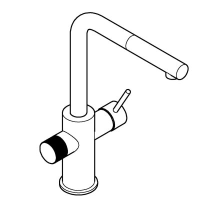 GROHE 30601DC0 - Mitigeur pour évier BLUE PURE avec douchette extractible en acier inoxydable