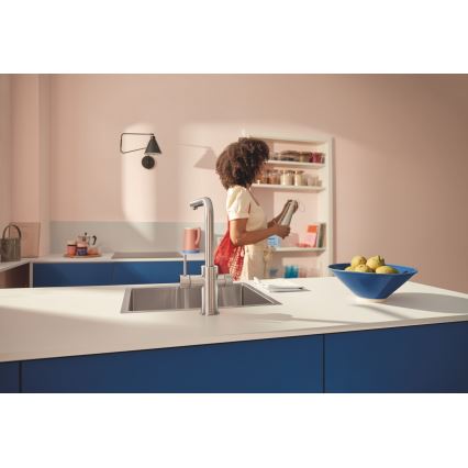 GROHE 30601DC0 - Mitigeur pour évier BLUE PURE avec douchette extractible en acier inoxydable