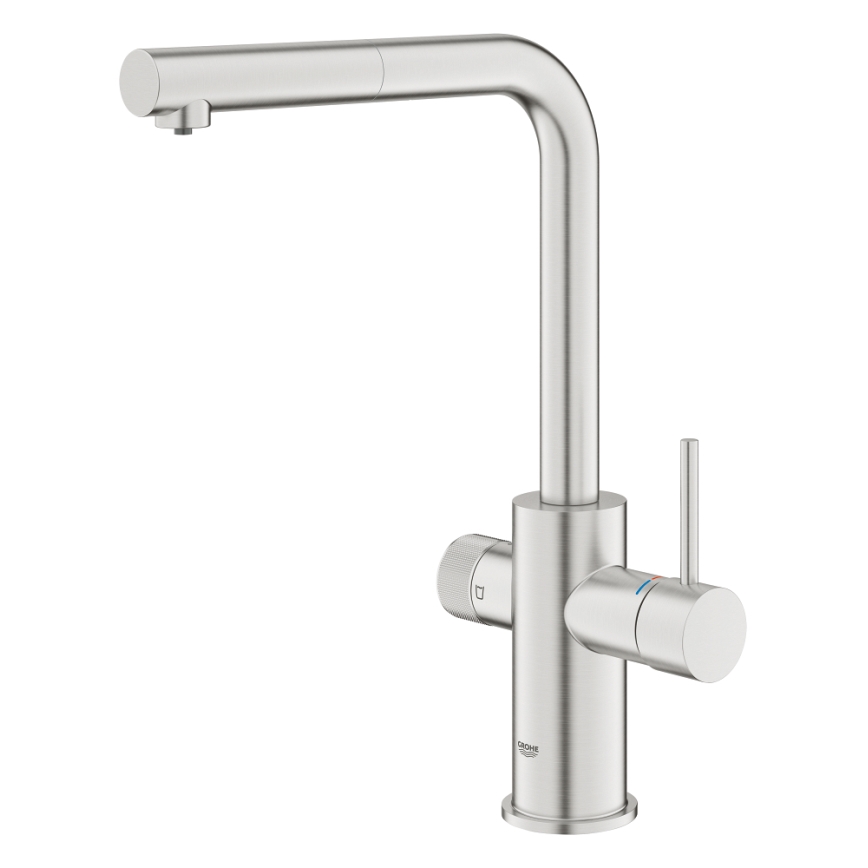 GROHE 30601DC0 - Mitigeur pour évier BLUE PURE avec douchette extractible en acier inoxydable