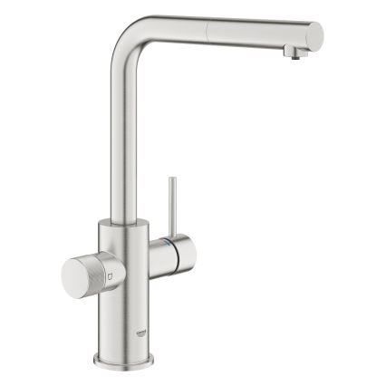 GROHE 30601DC0 - Mitigeur pour évier BLUE PURE avec douchette extractible en acier inoxydable