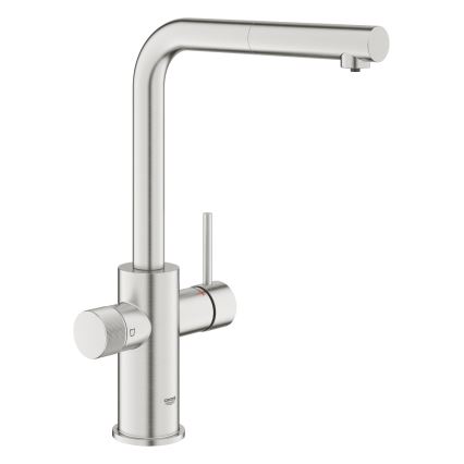 GROHE 30601DC0 - Mitigeur pour évier BLUE PURE avec douchette extractible en acier inoxydable