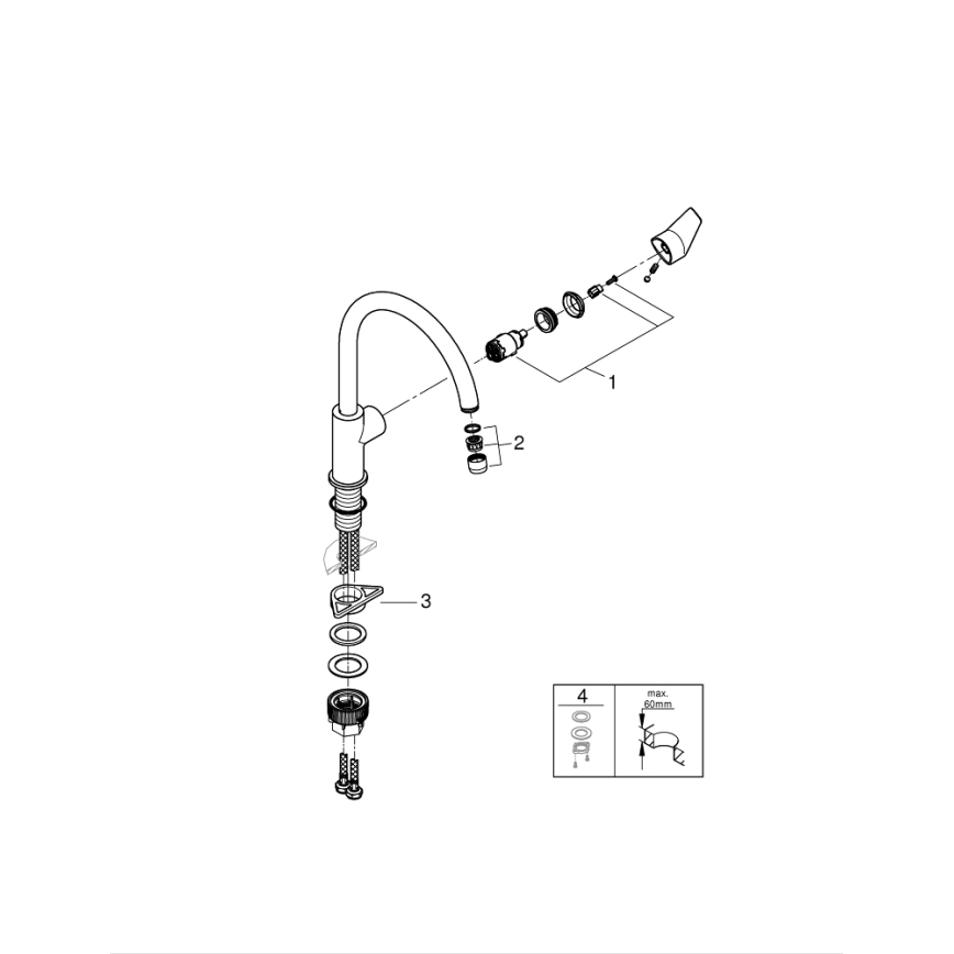 GROHE 31233001 - Mitigeur d'évier START, chrome brillant