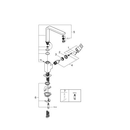 GROHE 31255000 - Mitigeur pour évier EUROCUBE, chrome brillant
