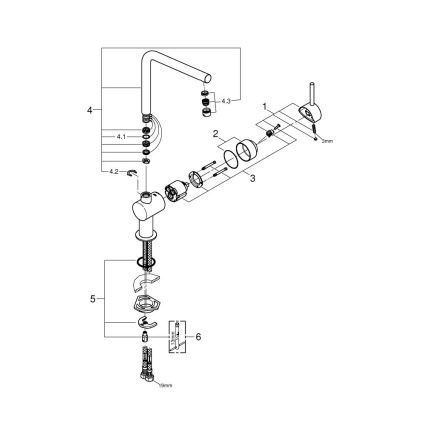 GROHE 31375000 - Mitigeur d'évier A 360 mm, finition chrome brillant