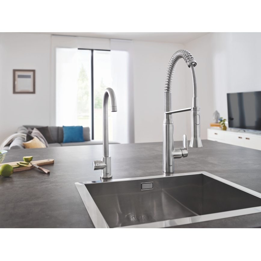 GROHE 31379DC0 - Mitigeur d'évier K7 en acier inoxydable