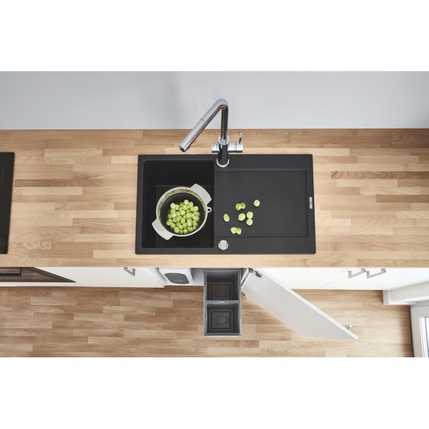 GROHE 31454001 - Mitigeur d'évier BLUE HOME, bec en L, chrome brillant