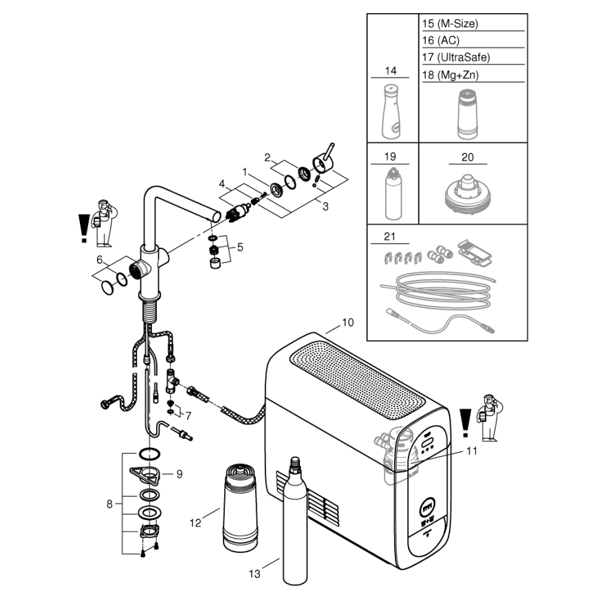 GROHE 31454001 - Mitigeur d'évier BLUE HOME, bec en L, finition chrome poli
