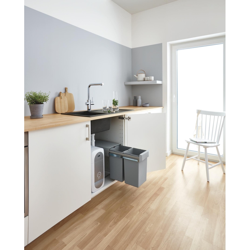 GROHE 31454001 - Mitigeur d'évier BLUE HOME, bec en L, finition chrome poli