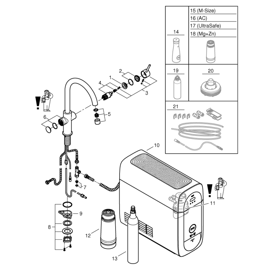 GROHE 31455001 - Mitigeur de cuisine BLUE HOME chromé brillant