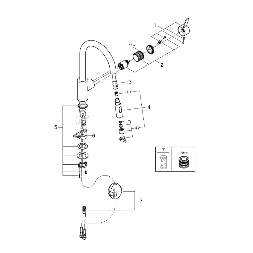 GROHE 31481001 - Mitigeur d'évier EUROSMART COSMOPOLITAN chromé brillant