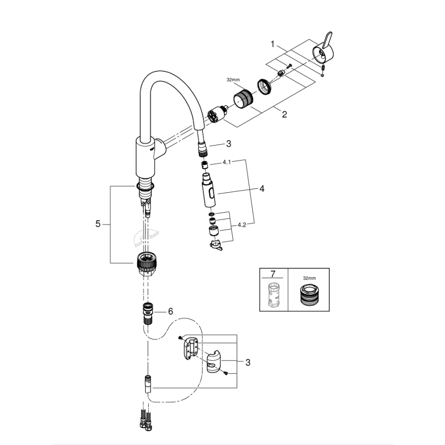 GROHE 31481001 - Mitigeur d'évier EUROSMART COSMOPOLITAN chromé brillant