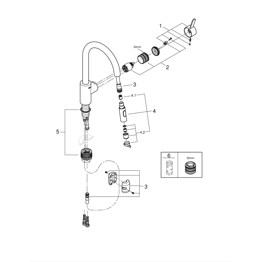 GROHE 31481001 - Mitigeur d'évier EUROSMART COSMOPOLITAN chromé brillant