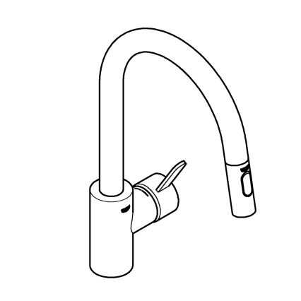 GROHE 31481001 - Mitigeur d'évier EUROSMART COSMOPOLITAN chromé brillant