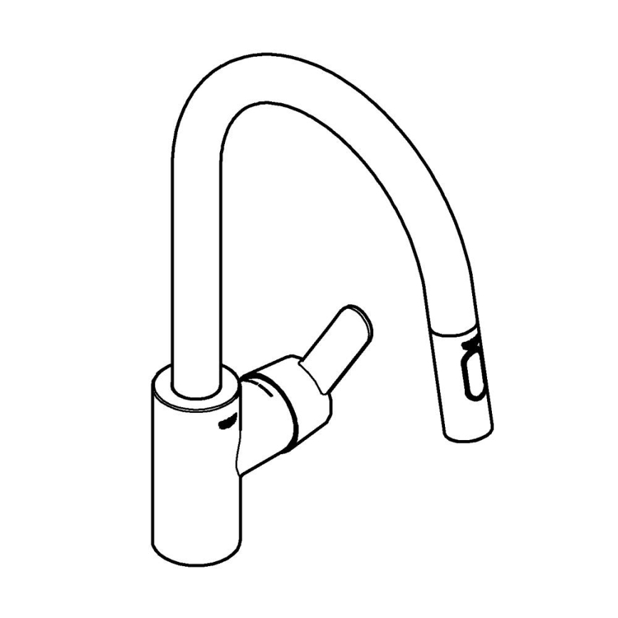 GROHE 31484001 - Mitigeur pour évier GET, chrome poli