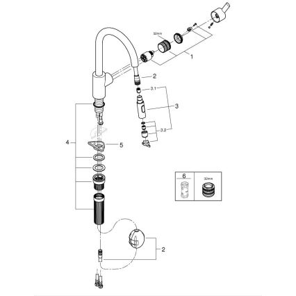 GROHE 31486DC1 - Mitigeur d'évier FEEL en acier inoxydable