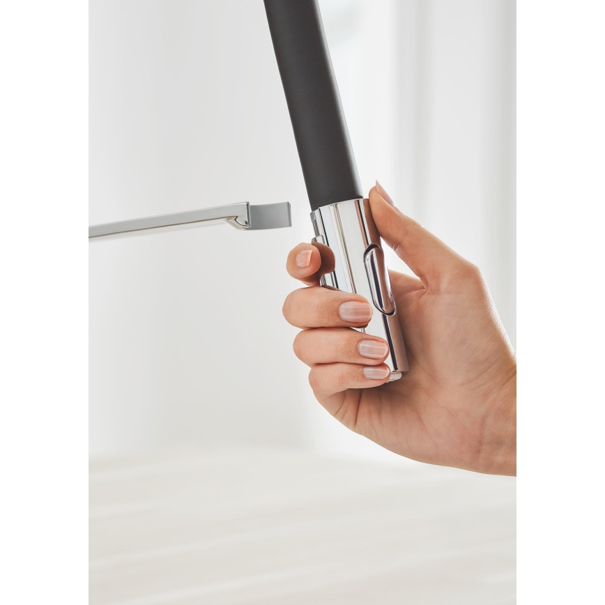 GROHE 31491000 - Mitigeur d'évier CONCETTO avec douchette professionnelle chrome brillant