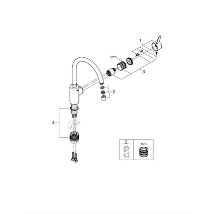 GROHE 31494001 - Mitigeur d'évier GET, chrome brillant