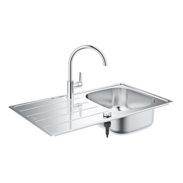 GROHE 31562SD1 - Ensemble évier et mitigeur de cuisine BAU 860 x 500 mm, inox