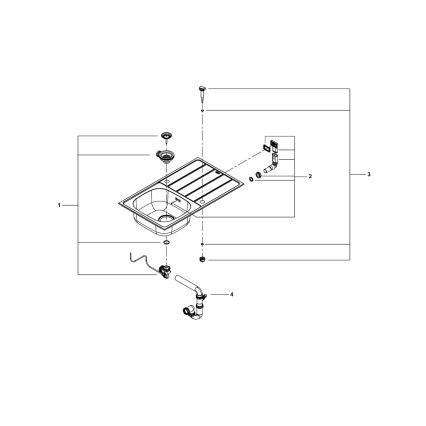 GROHE 31562SD1 - Ensemble évier et mitigeur de cuisine BAU 860 x 500 mm, inox