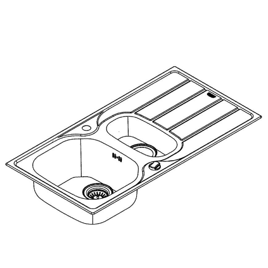 GROHE 31564SD1 - Évier K200 965 × 500 mm en acier inoxydable
