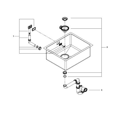 GROHE 31574SD1 - Évier de cuisine K700U 550 x 450 mm en acier inoxydable