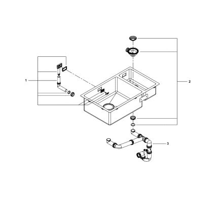 GROHE 31575SD1 - Évier de cuisine K700U 760 × 450 mm en acier inoxydable