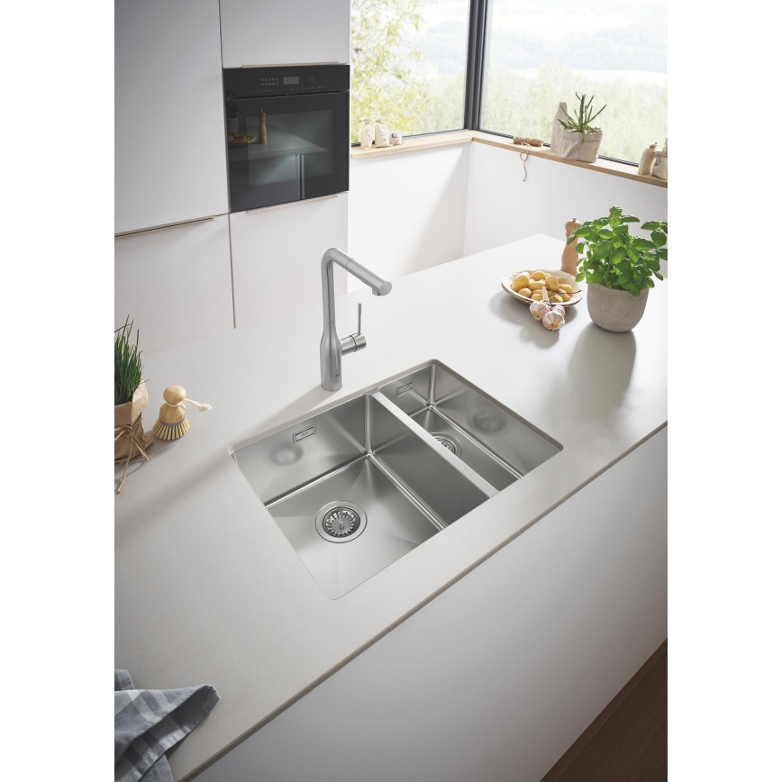 GROHE 31577SD1 - Évier de cuisine K700U 595 × 450 mm en acier inoxydable