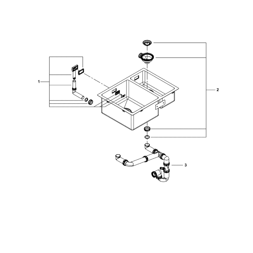 GROHE 31577SD1 - Évier de cuisine K700U 595 × 450 mm en inox