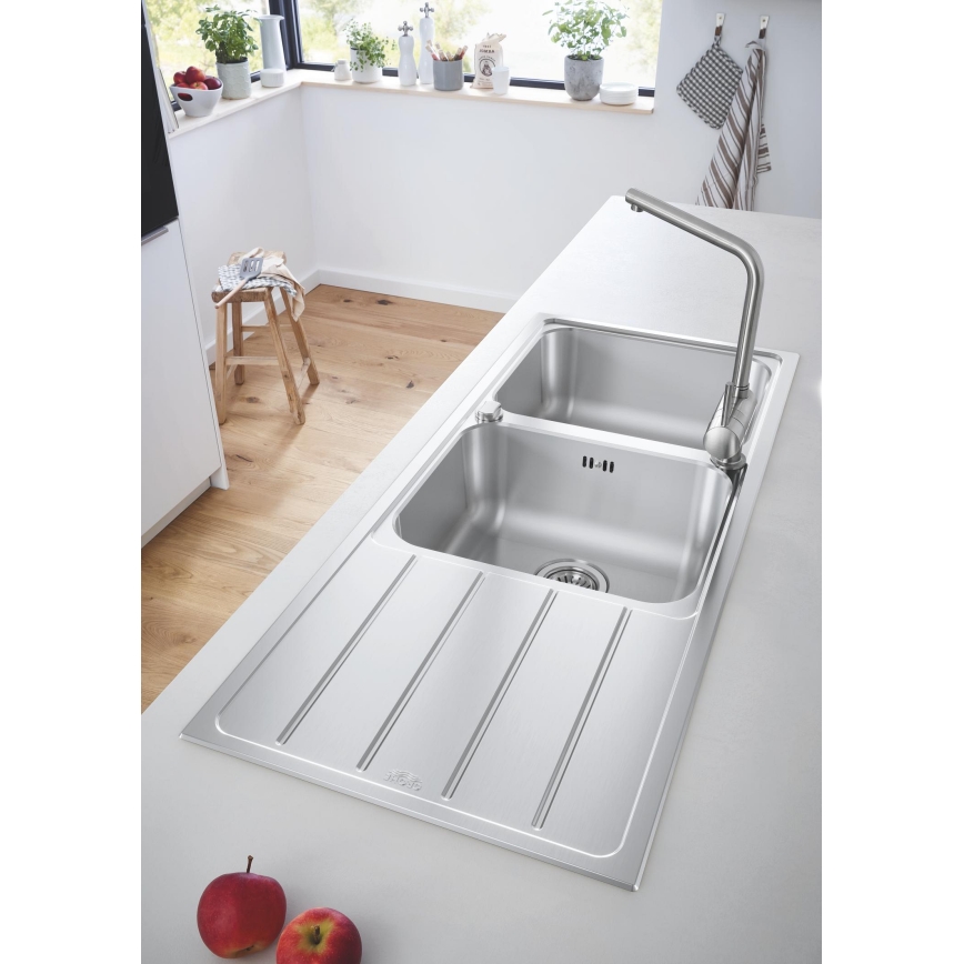 GROHE 31588SD1 - Évier K500 1160 × 500 mm en acier inoxydable