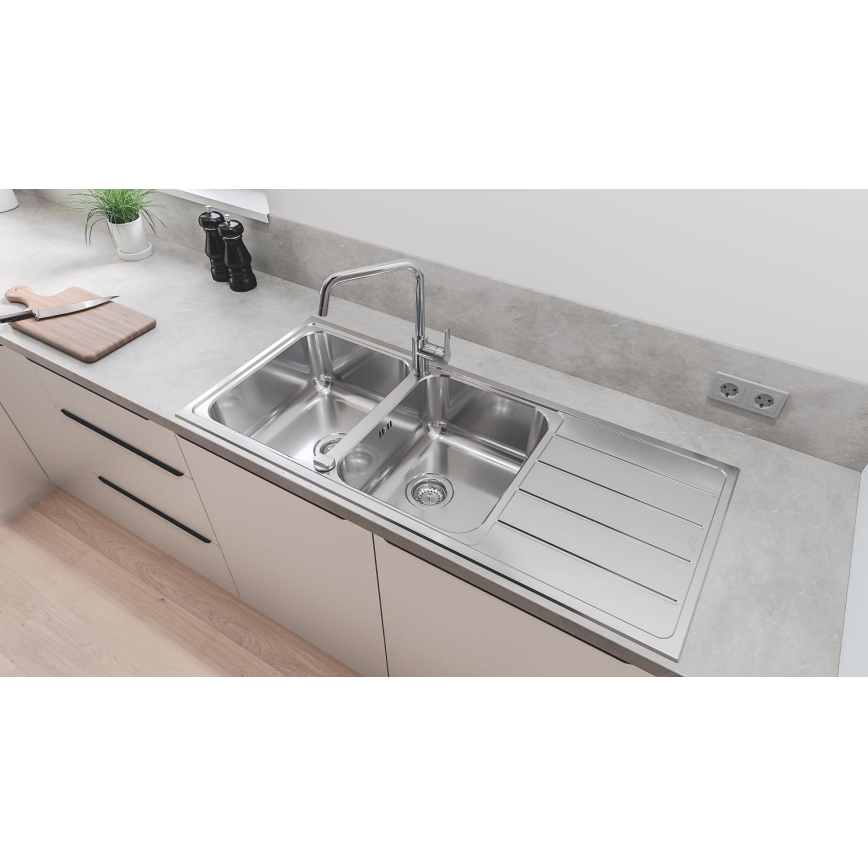 GROHE 31588SD1 - Évier K500 1160 × 500 mm en acier inoxydable