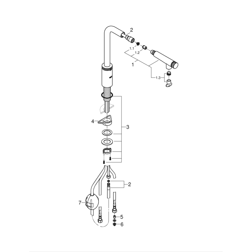 GROHE 31613000 - Mitigeur d'évier A SmartControl 314 mm, chrome brillant