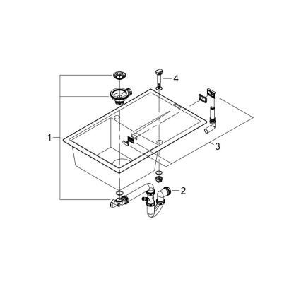 GROHE 31639AP0 - Évier composite K400 780 × 500 mm, noir