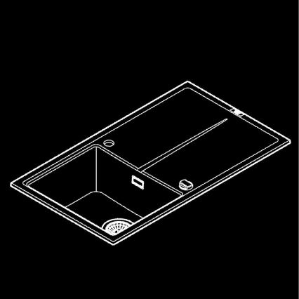 GROHE 31640AP0 - Évier composite K400 860 × 500 mm granit/noir