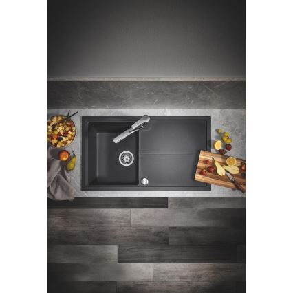 GROHE 31640AP0 - Évier composite K400 860 × 500 mm granit/noir