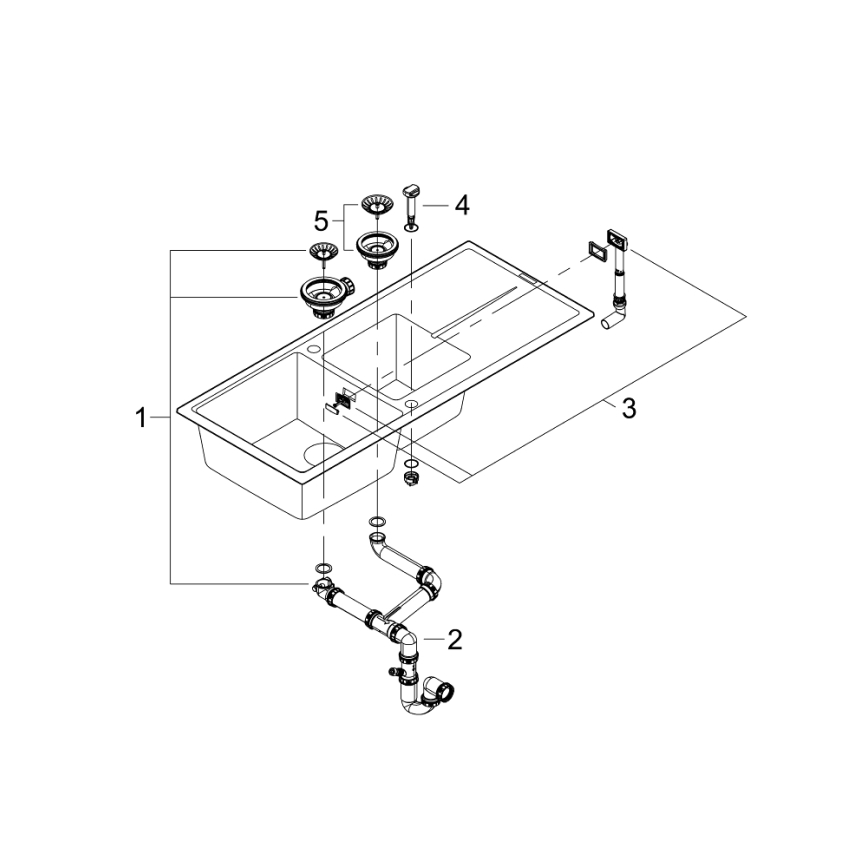 GROHE 31643AP0 - Évier composite K400 1160 × 500 mm noir