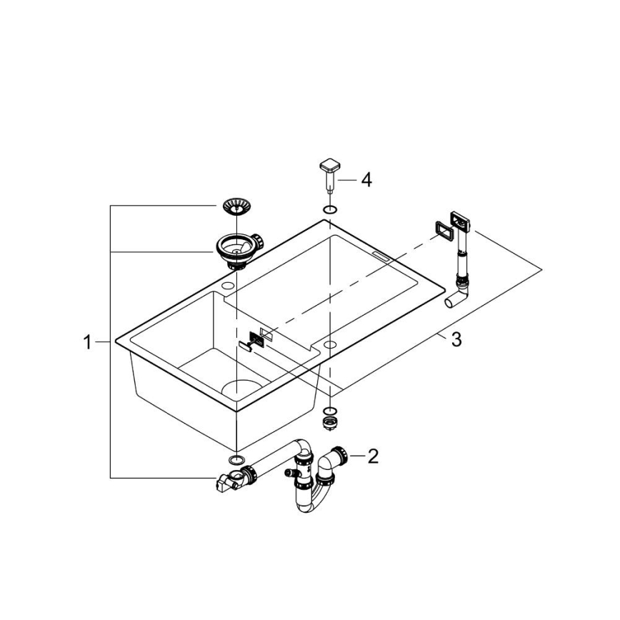 GROHE 31644AP0 - Évier K500 860 × 500 mm granit/noir
